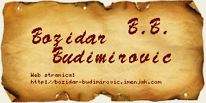 Božidar Budimirović vizit kartica